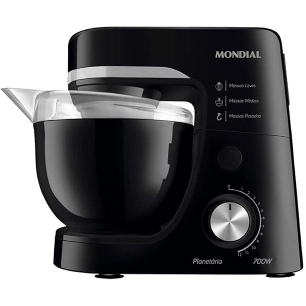 Batedeira Planetária Mondial 4,5L Preto 700W 127V - BP-03-B