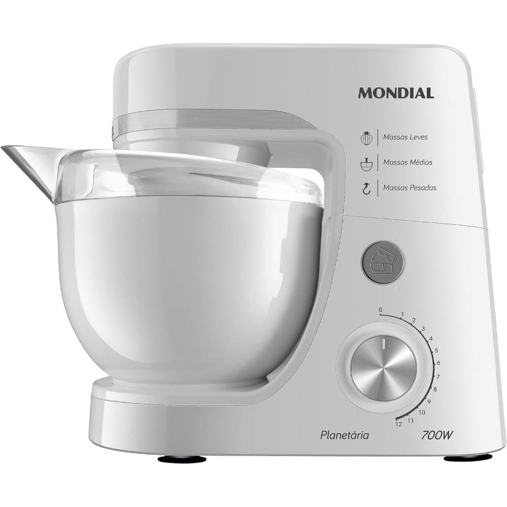 Batedeira Planetária Mondial 4,5L Branco 700W 127V - BP-03-W