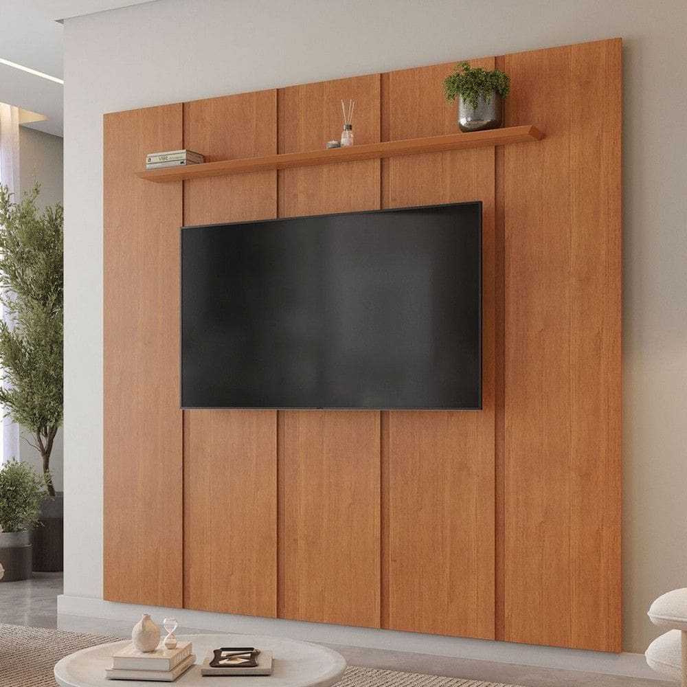 Painel para TV Até 75 Polegadas Zeus com Prateleira 100% Mdf Naturallle - Mavaular