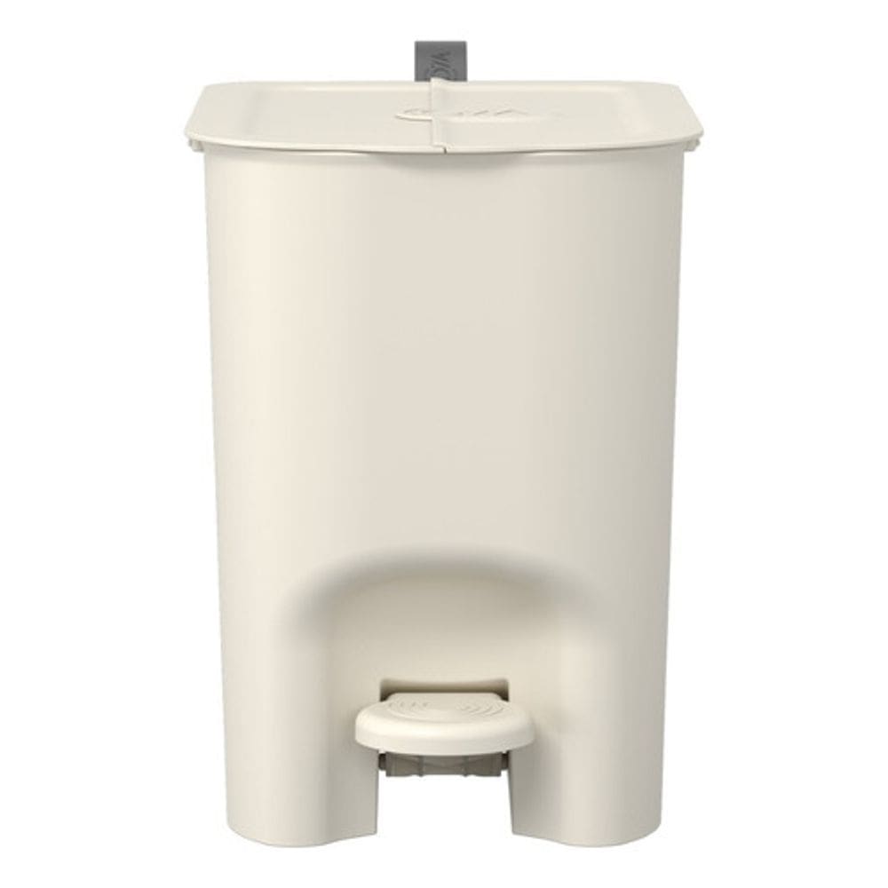 Lixeira De Piso Square Pedal Plastico 6l 26x18x26cm - Bege