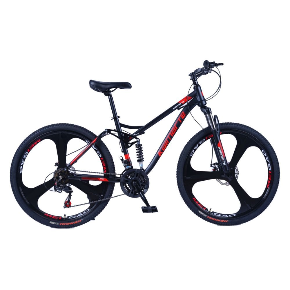 Bicicleta Aro 26 Bike Roda Magnésio WCT FITNESS 21 Marchas Aço Carbono Preta Vermelha