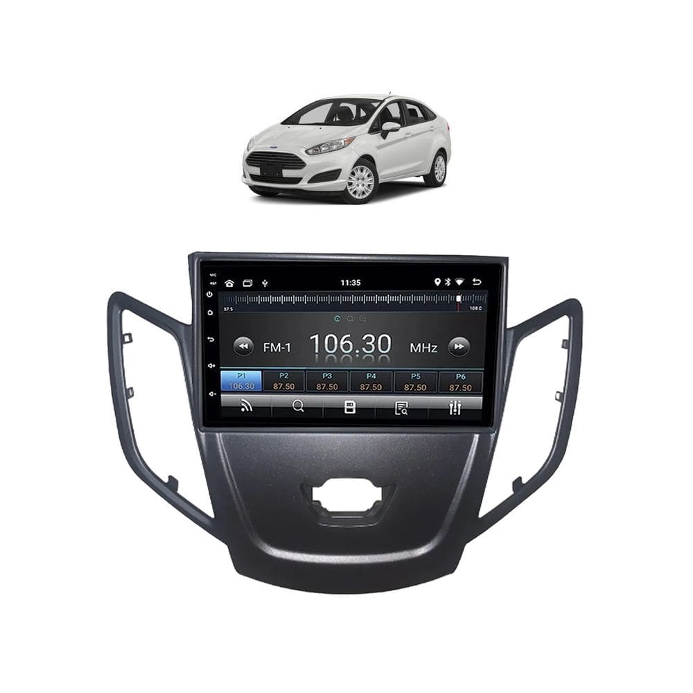 Kit Multimidia New Fiesta 2014 / 2019 7 Pol Android 2/32GB GPS Carplay - 701KC First Option