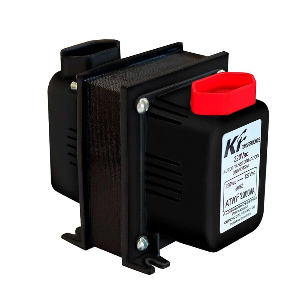 Autotransformador KF Tripolar 2000VA, Slim, Bivolt 110/220V, KF-SLIM-TRF0896, Preto