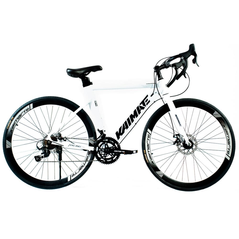 Bicicleta Speed Aro 700 Bike 16 Vel Marchas AeroEdge Freio a Disco Quadro Alumínio Resistente Leve Cor Branco - WCT FITNESS