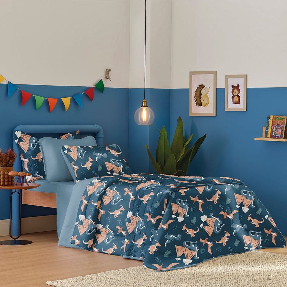 Jogo de Cama Solteiro Atlantix 2 Pçs 88x188x30 100% Algodão