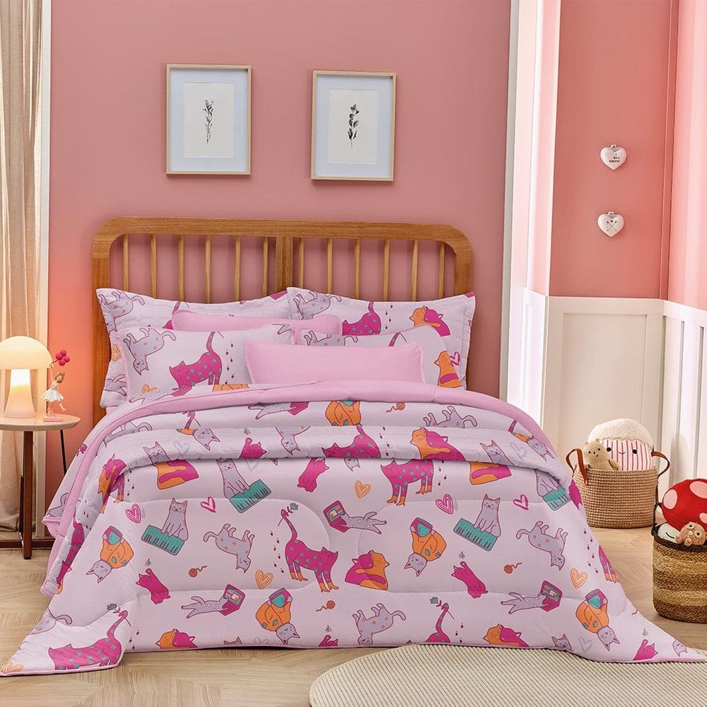 Jogo de Cama Solteiro Atlantix 3 Pçs 88x188x30 100% Algodão