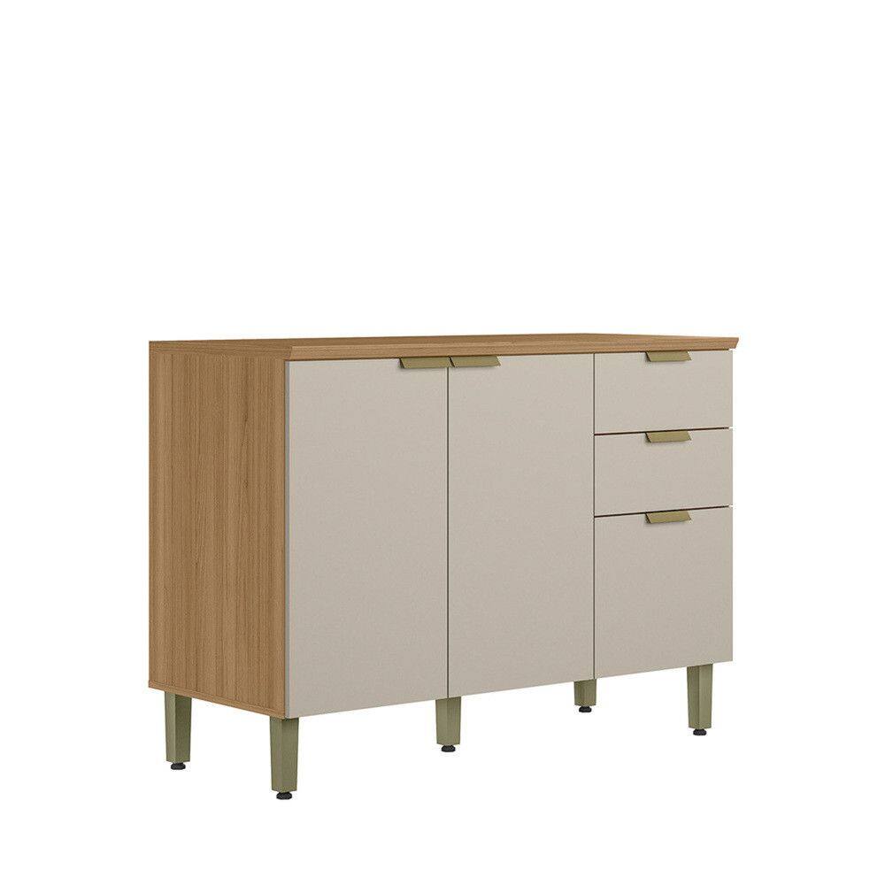 Balcão 3 Portas 2 Gavetas com Tampo em MDF Selene Linea Brasil