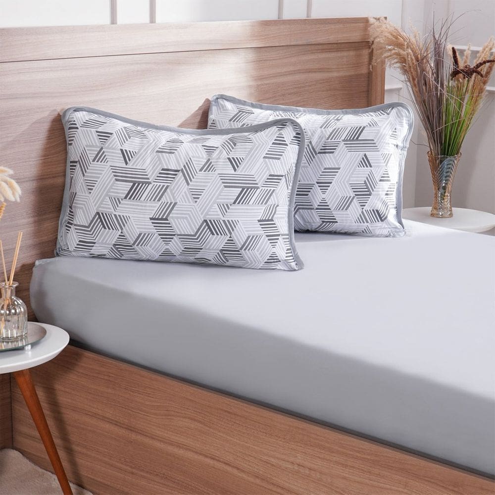 Jogo de Cama Casal 3 Pçs Malha Premium 145g/m² 100% Algodão 138x188x30cm
