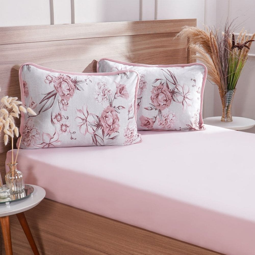 Jogo de Cama Queen 3 Pçs Malha Premium 145g/m² 100% Algodão 158x198x35cm