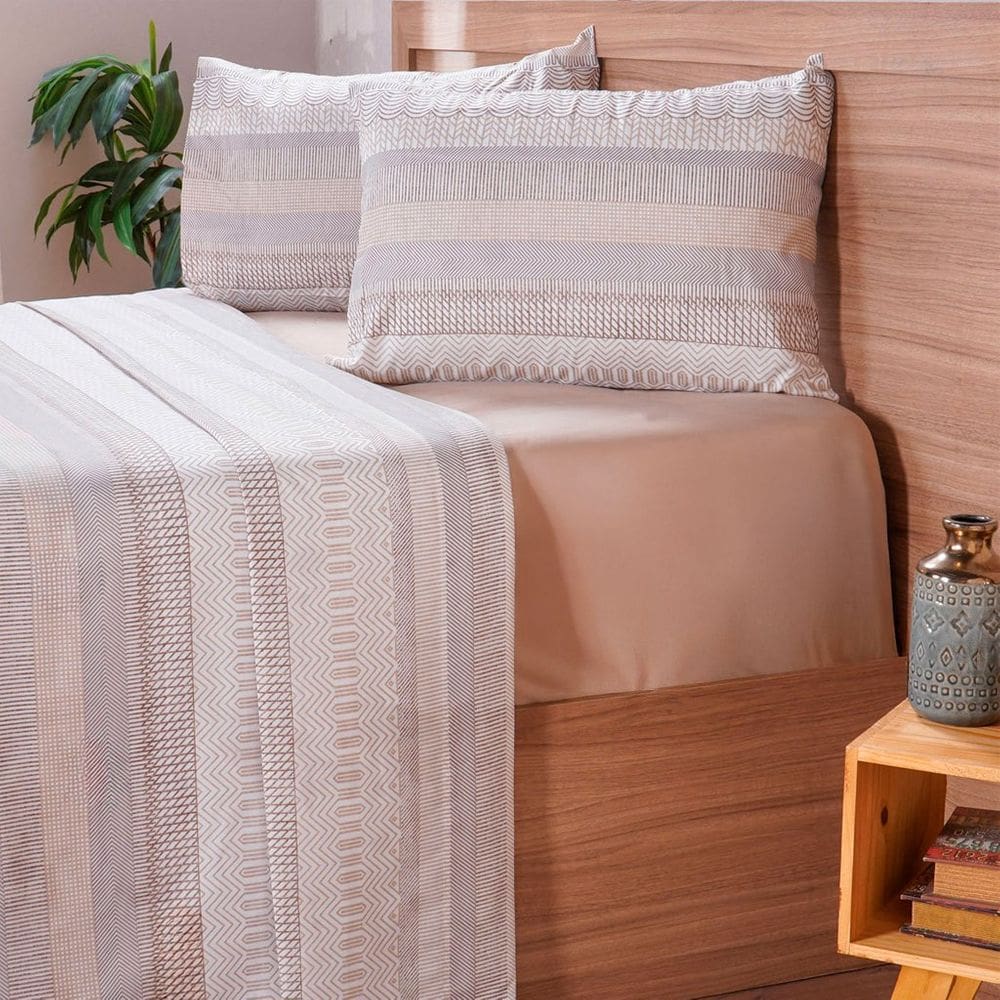Jogo de Cama Queen Cotton Touch 4 Peças 158x198x35cm