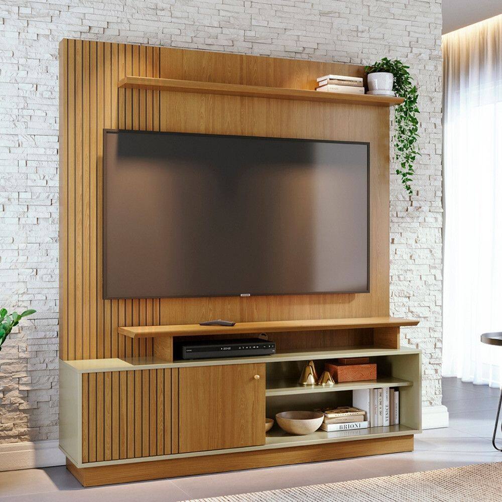 Estante Home Frisado para TV até 65 Polegadas 1 Porta de Correr Ares Madetec