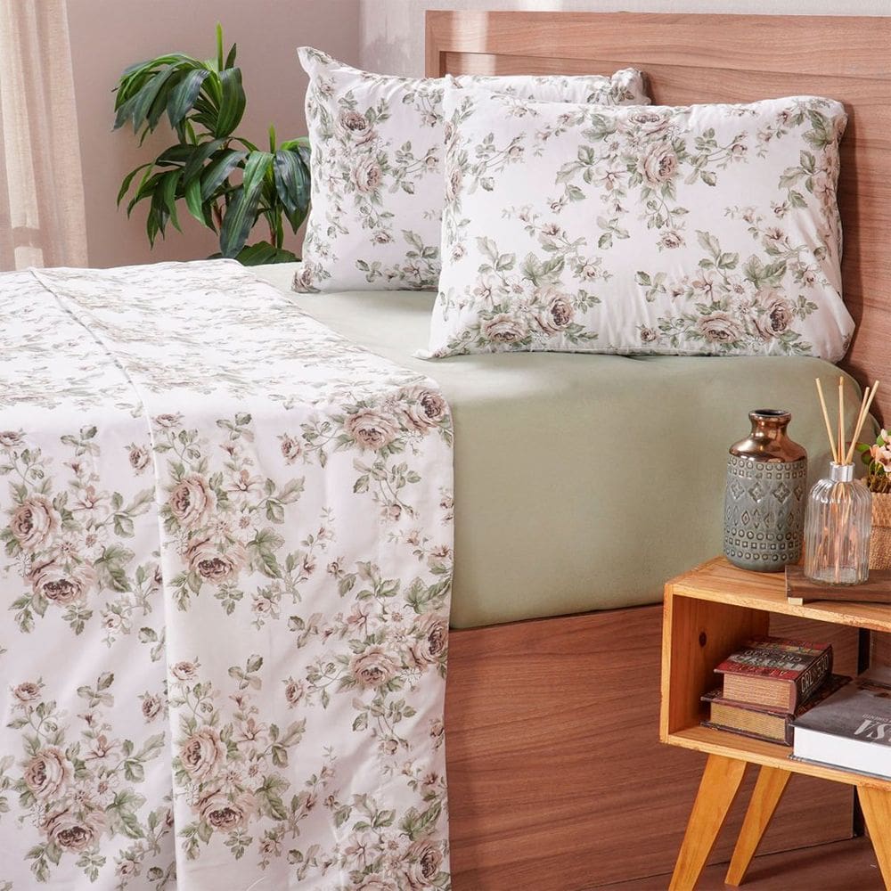 Jogo de Cama Queen Cotton Touch 4 Peças 158x198x35cm