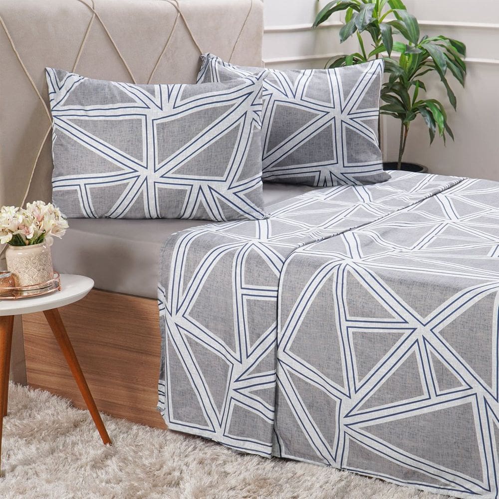 Jogo de Cama Queen Cotton Touch 4 Peças 158x198x35cm