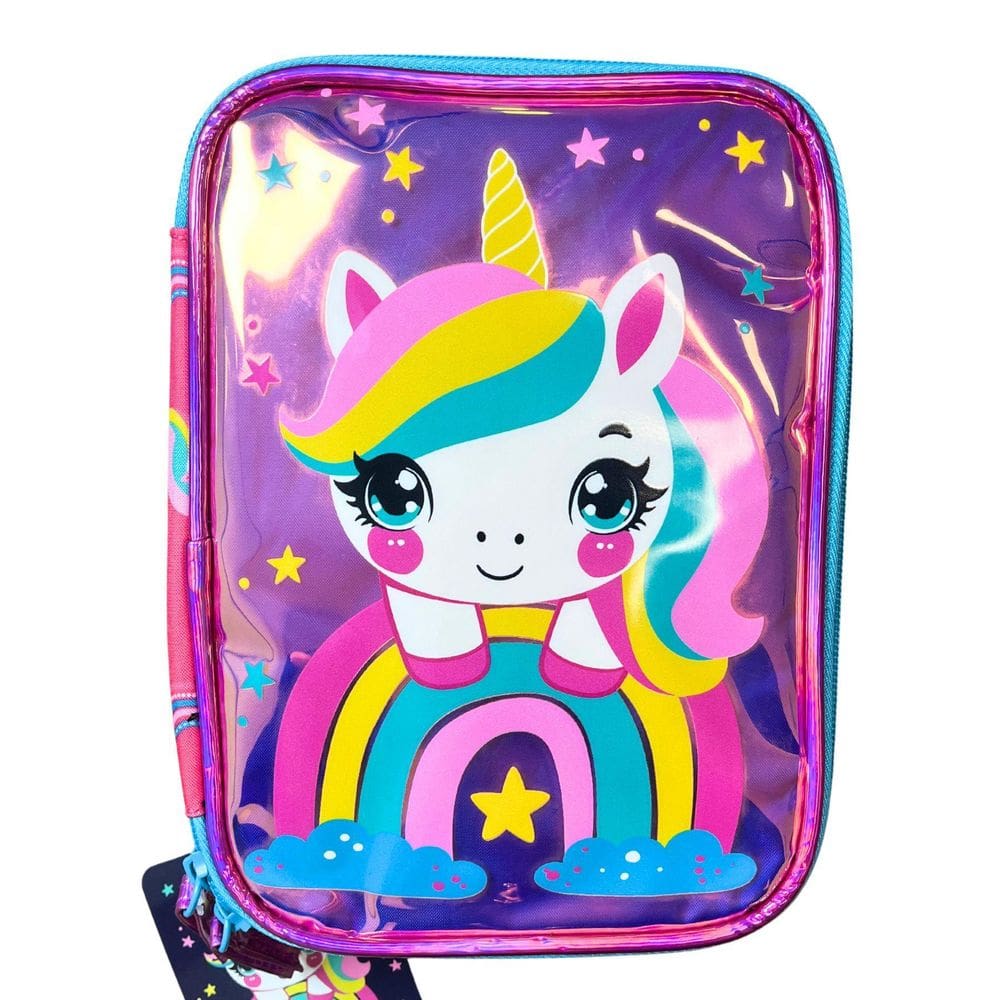 Estojo Escolar Grande Box Unicórnio Rku5005E - Rosa