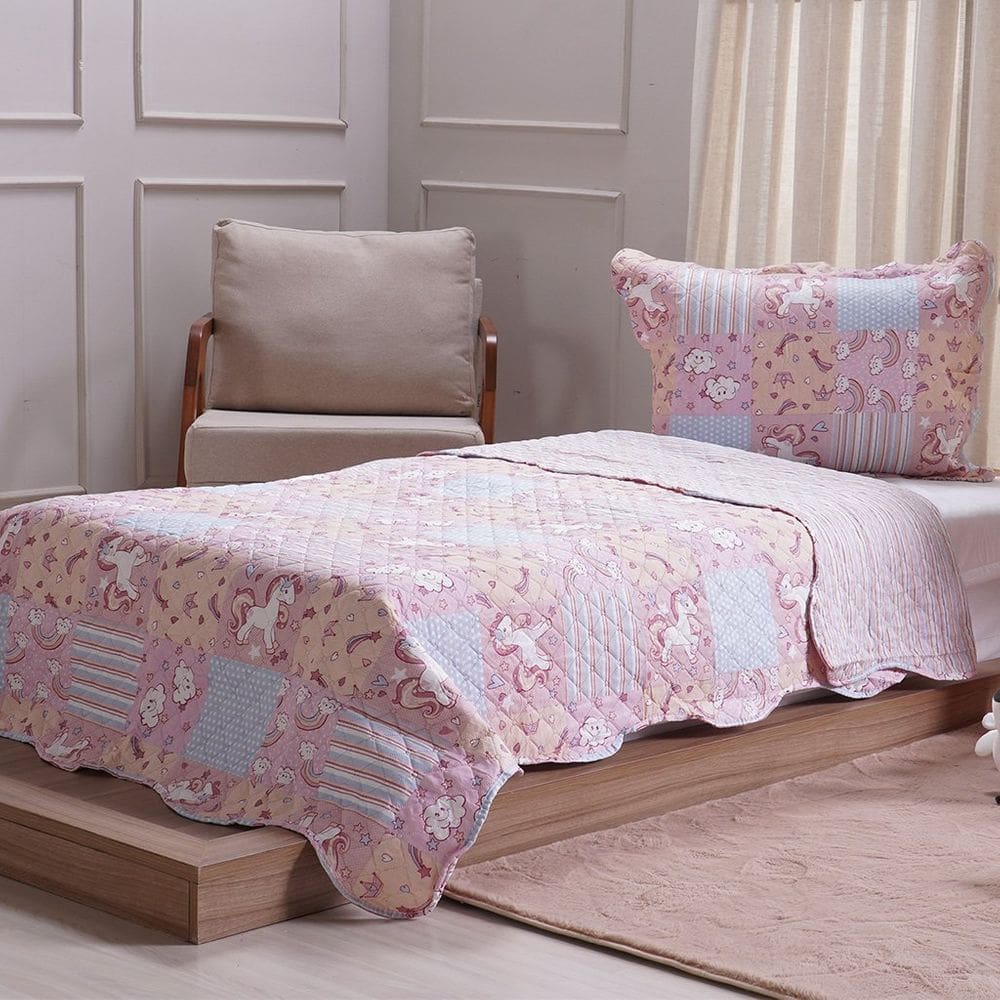 Kit Colcha Solteiro Ultra Lisse New Kids Rolinho 160x220cm
