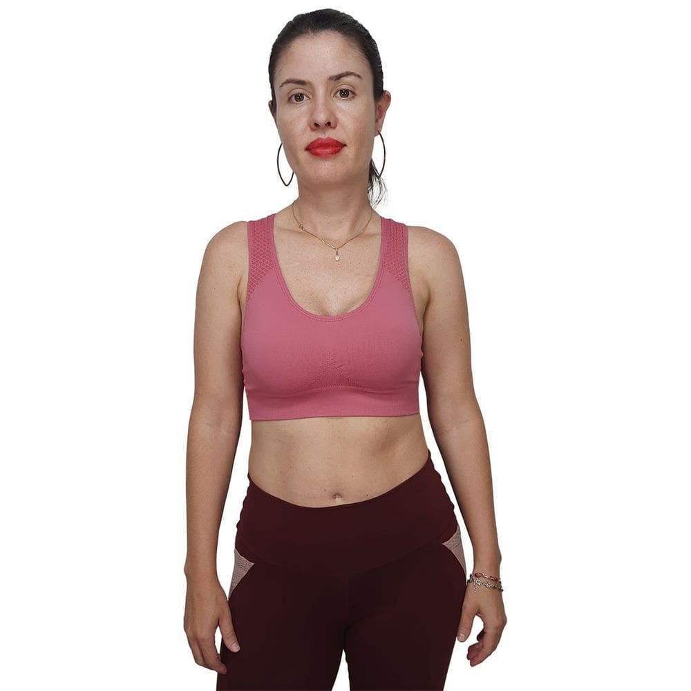 Top Selene Sem Costura Nadador Feminino