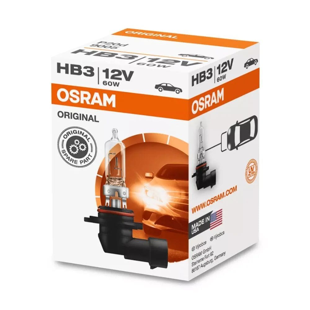 Par Lâmpada Osram HB3 Farol Halógena 60W 12V 9005