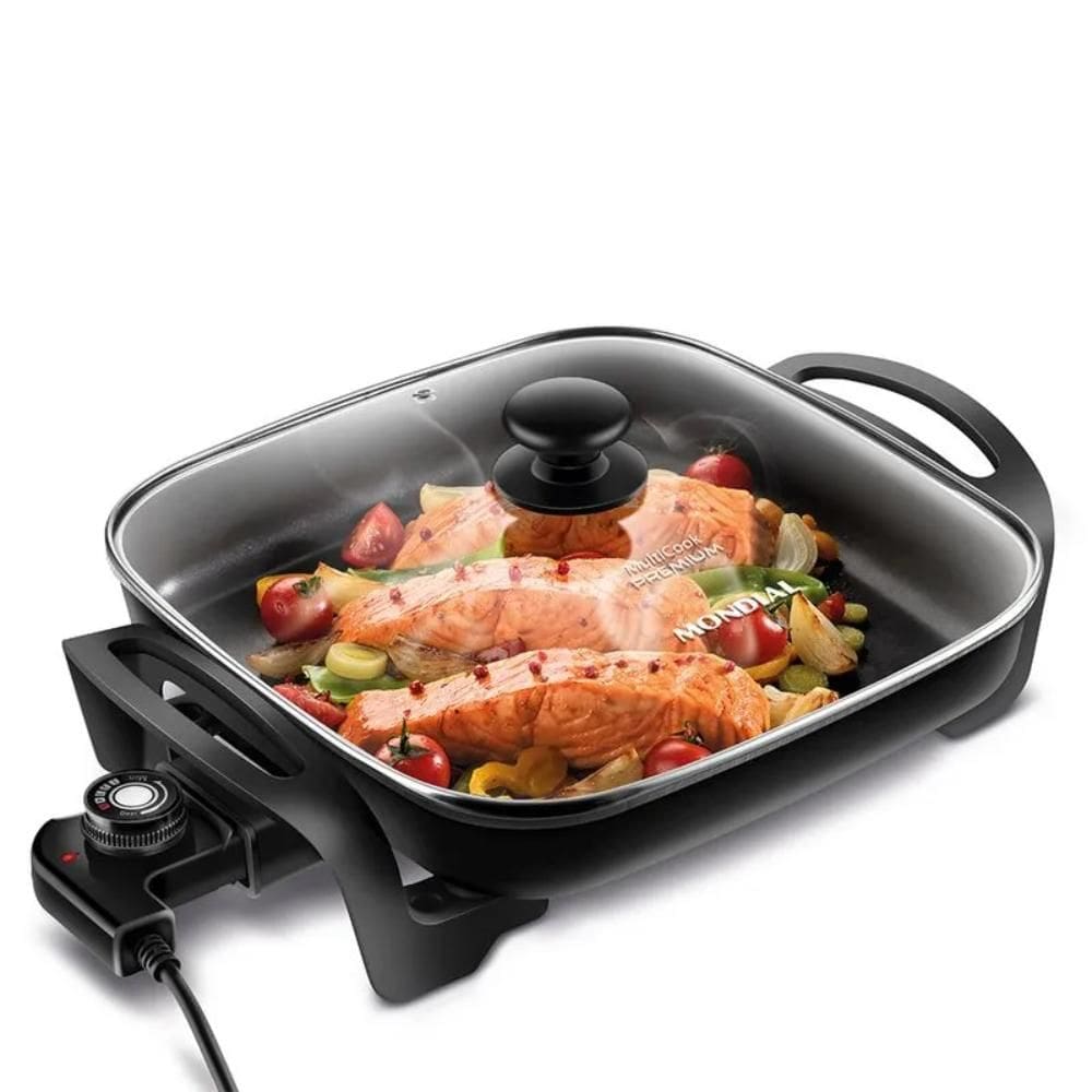 Panela Elétrica Mondial Multicook Premium 1200W 220V Preto - PE-49-RC