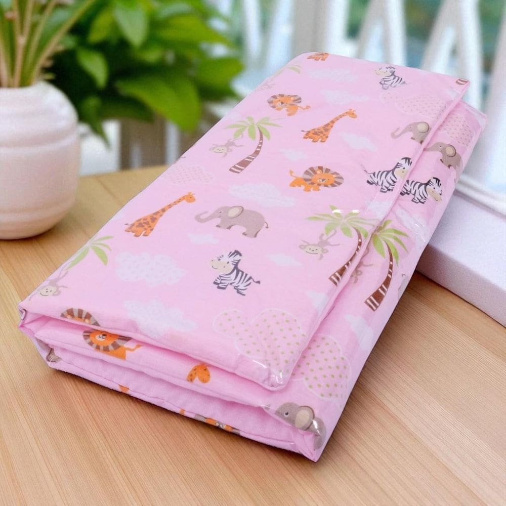 Trocador Portátil Fraldas Impermeável Para Bebê Safari Rosa