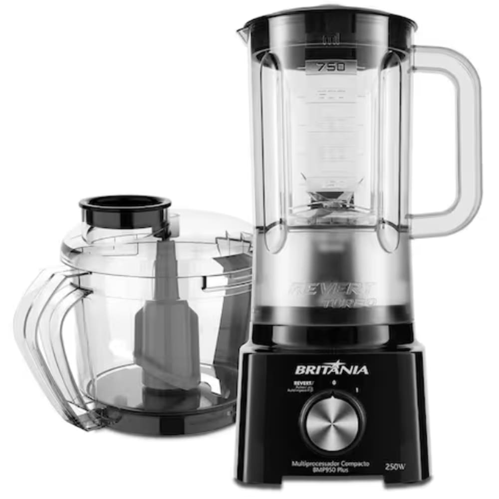 Mini Processador Liquidificador Britania 300W Preto 127V