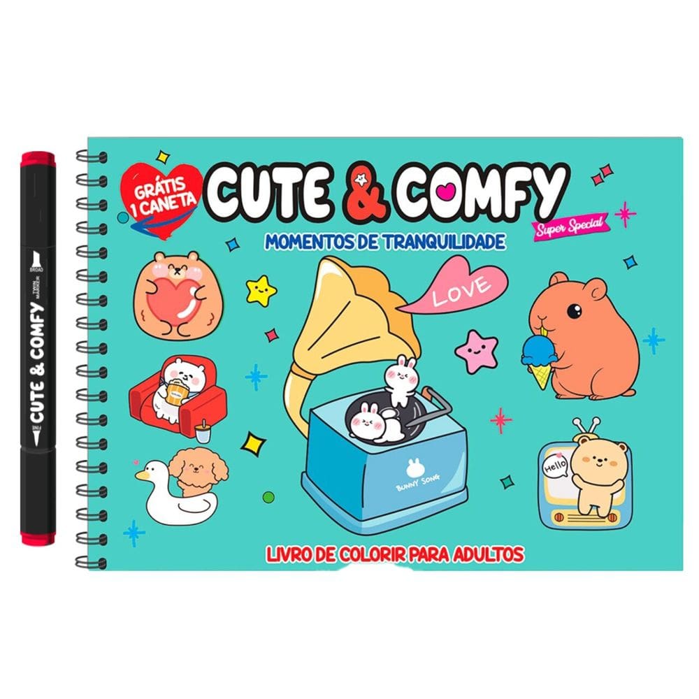 Cute & Comfy Super Special - Livro de Colorir Adulto - Momentos de Tranquilidade - Acompanha 1 Caneta