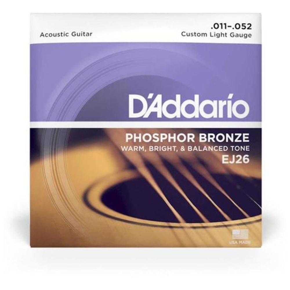 Encordoamento Para Violão D Addario EJ26 Bronze Fosforoso .011 [F002]