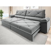 Sofá com Carregador USB e Molas no Assento Retrátil Reclinável Maestro 2,10m Veludocristal - NETSOFAS