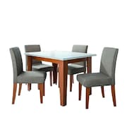Conjunto Sala de Jantar Mesa Miami 1,20m 4 Cadeiras Trieste Madeirado/Mascavo Dobuê