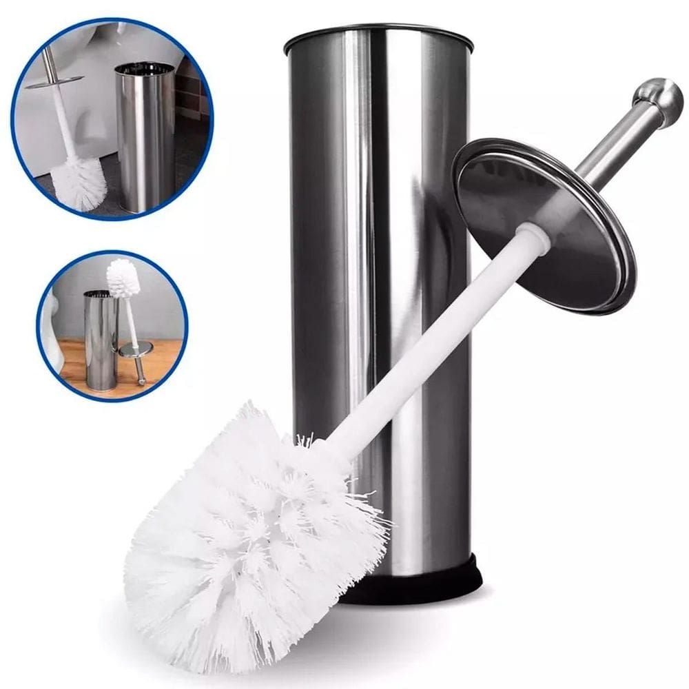 Escovinha Luxo Banheiro Inox Aço Higiene Sanitária