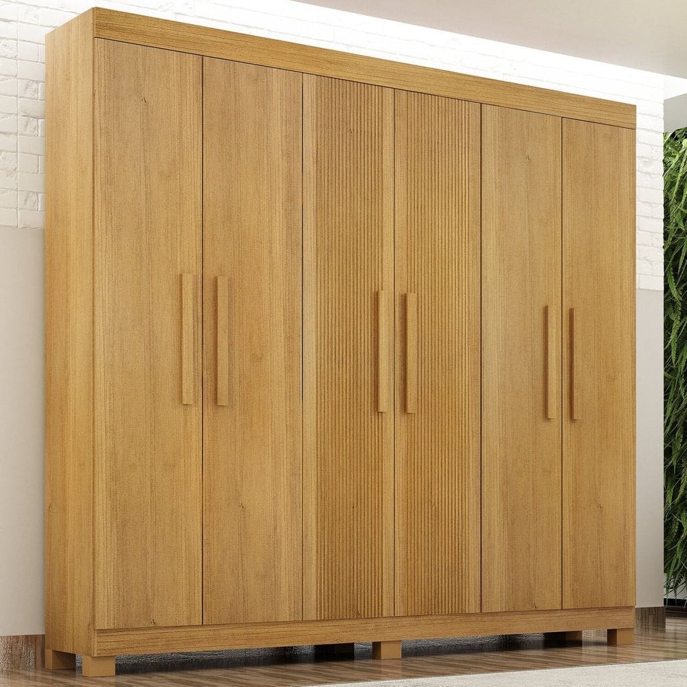 Guarda-roupa Casal 6 Portas 100% Mdf Norten Cinamomo