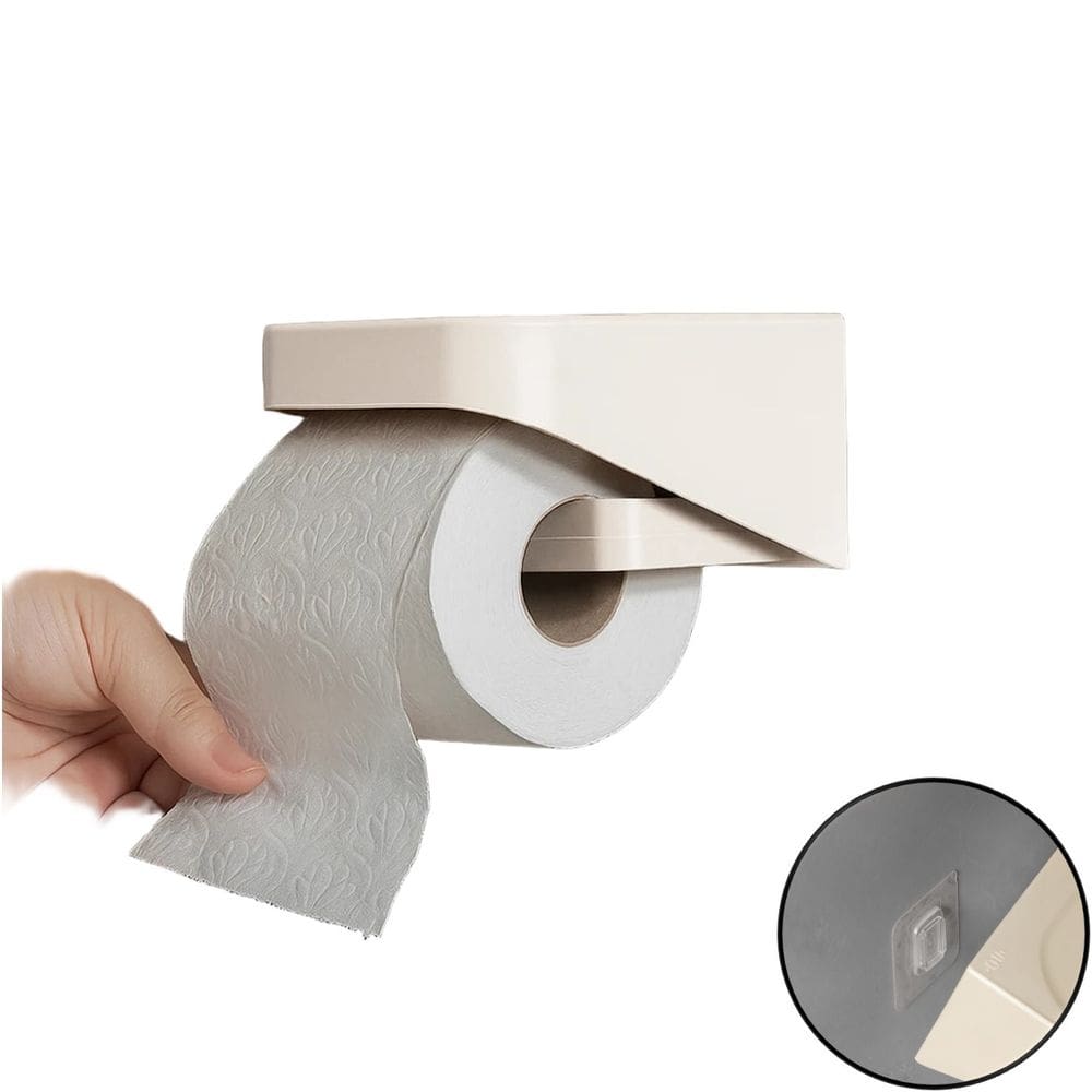 Porta Papel Higiênico Papeleira de Parede com Adesivo Bege - Eleve PPE100BGF Ou