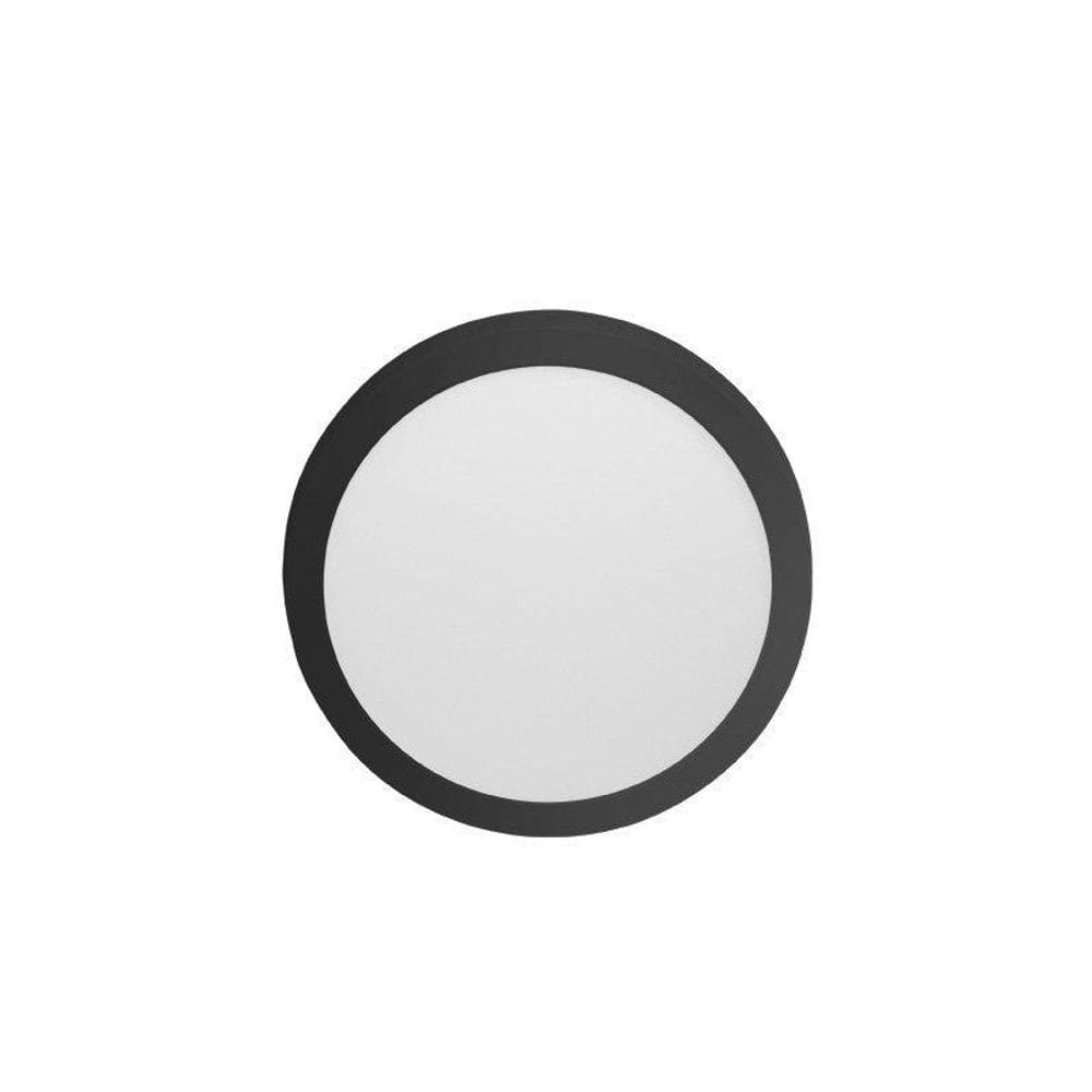Plafon Lys Redondo Sobrepor Abs Preto Autovolt Taschibra 18W
