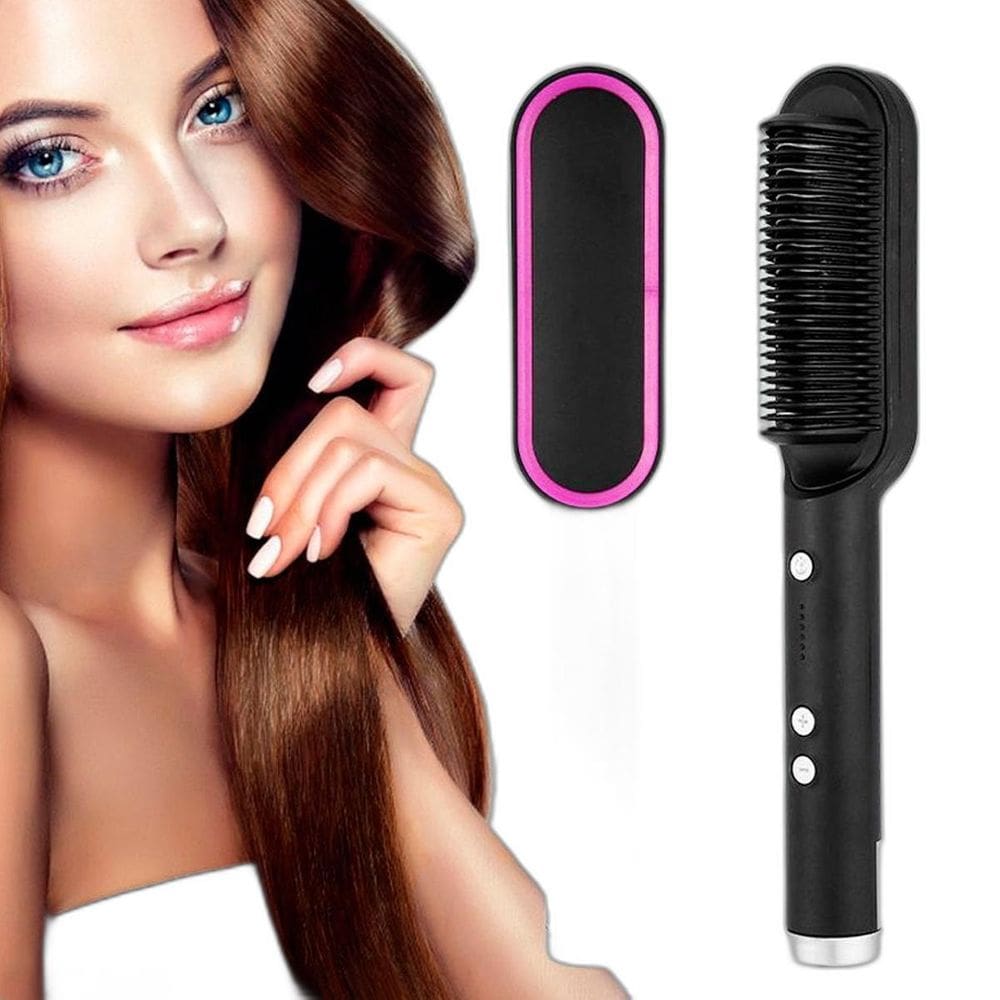 Escova 3 Em 1 Secadora Alisadora Cabelo Profissional
