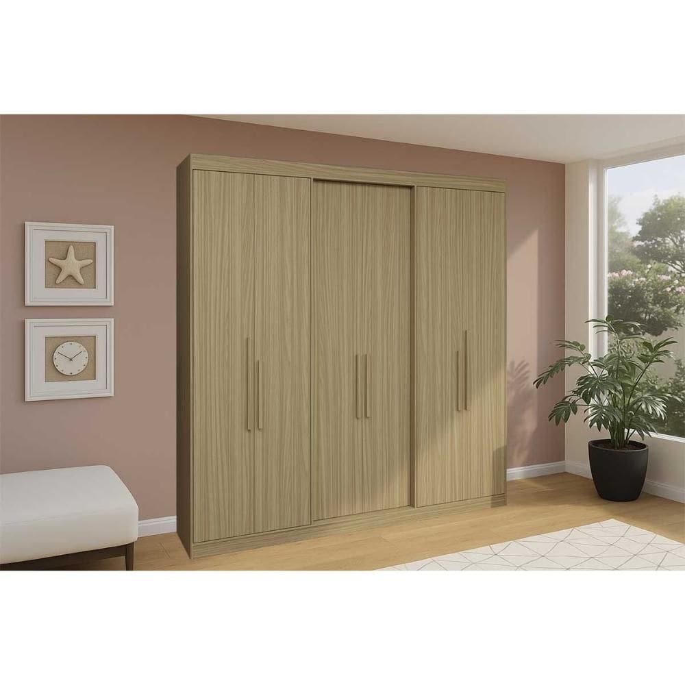 Guarda Roupa Casal 6 Portas e 2 Gavetas PH 1804 Cedro - Herval