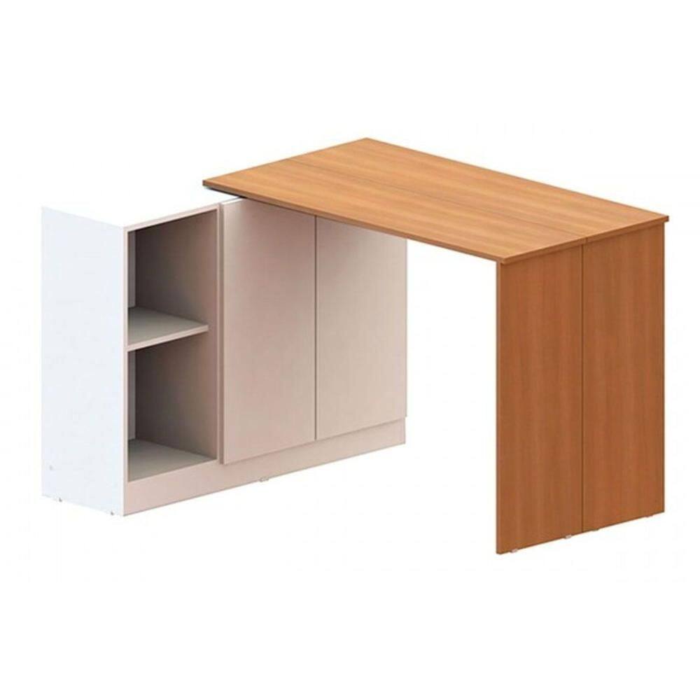 Escrivaninha p/ Escritório Versa Home c/ 2 Portas Freijo/Branco - Telasul