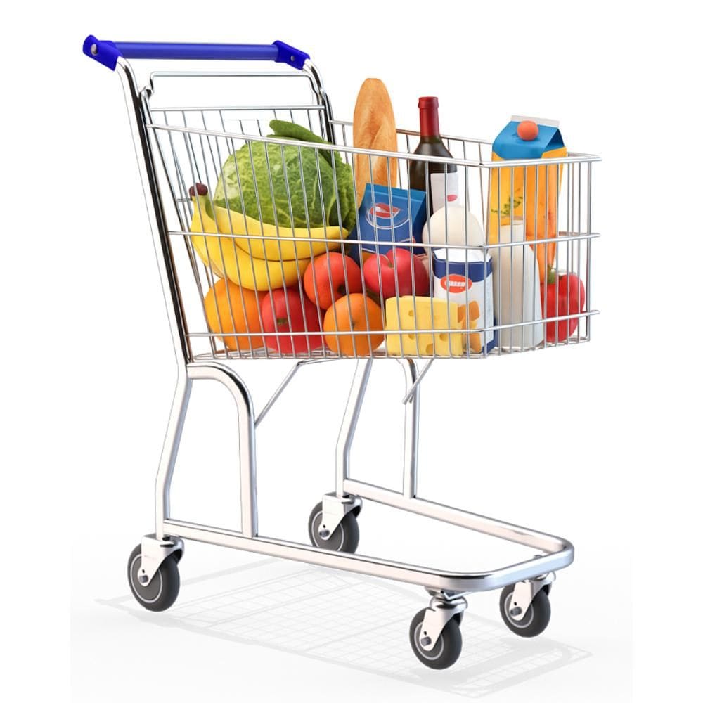 Carrinho De Supermercado Simples 90 Litros Aço Aramado Para Compras Amapá