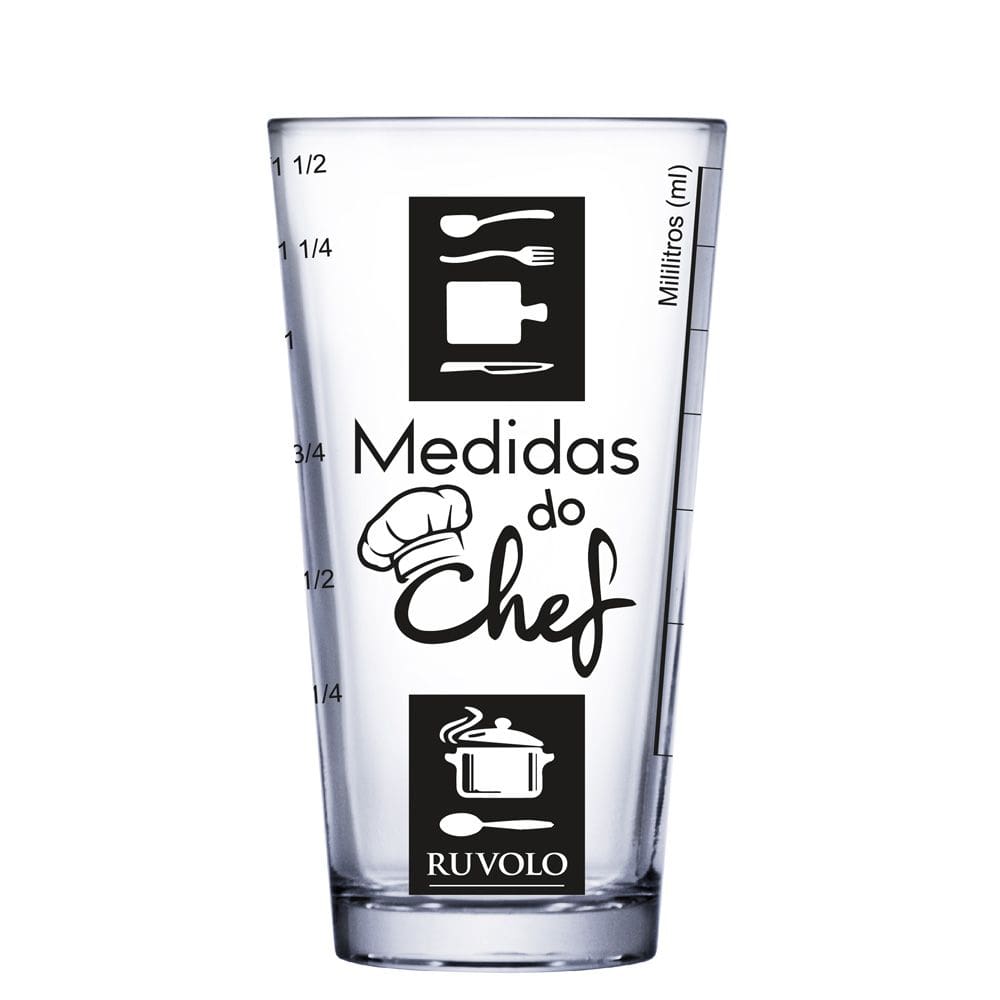 Copo Medidas do Chef, Copo Vidro 415ml - Ruvolo