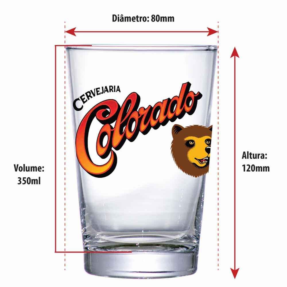 Copo de Cerveja Colorado, Copo de Vidro 350ml, Ruvolo