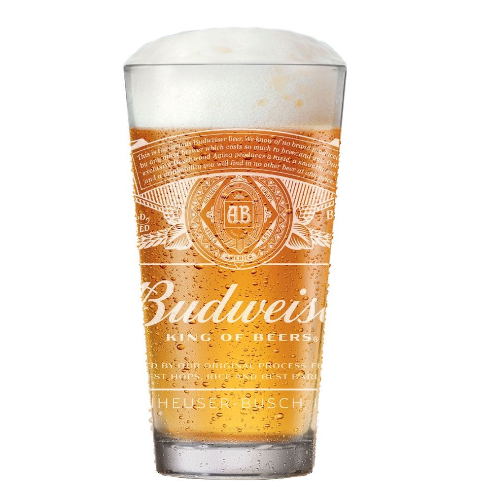 Copo de Vidro Budweiser Para Cerveja 415ml- Ruvolo