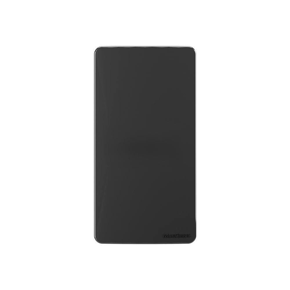 Placa Cega para Condulete com Suporte MarGirius Sleek Caixa 1" Preto Ebony