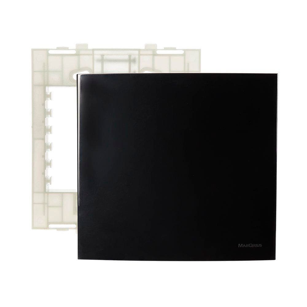 Placa Cega com Suporte MarGirius Sleek 4x4 Preto Ebony