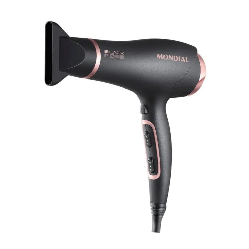 Secador de Cabelo Mondial Black Rose Line Preto/Golden Rose 2000W 127V- SC-37