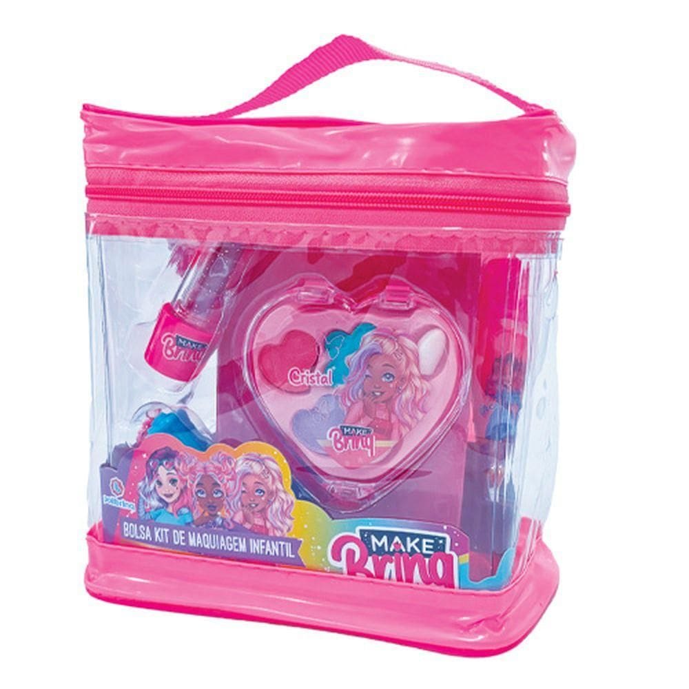 Bolsa Kit de Maquiagem Infantil 7 Peças MK11 - Polibrinq