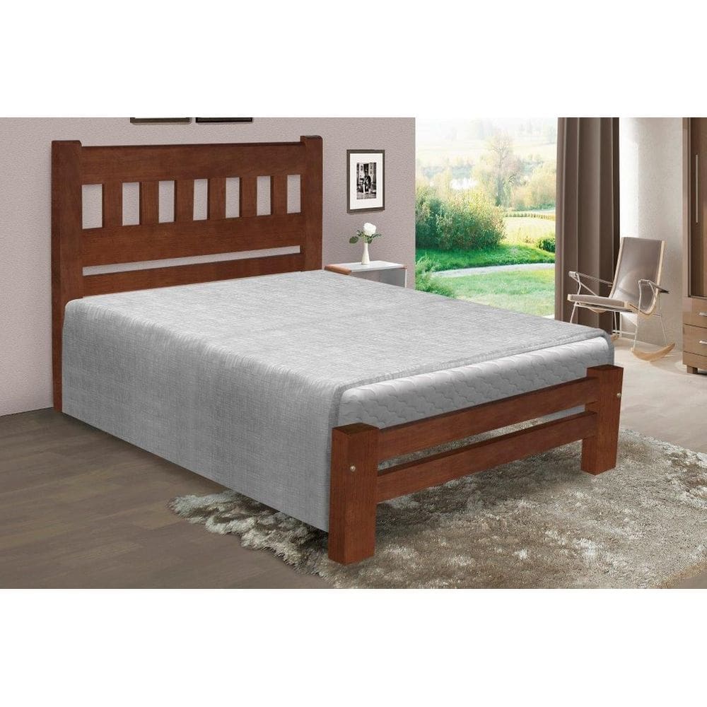 Cama Queen Size Madri de Madeira Maciça Tauari