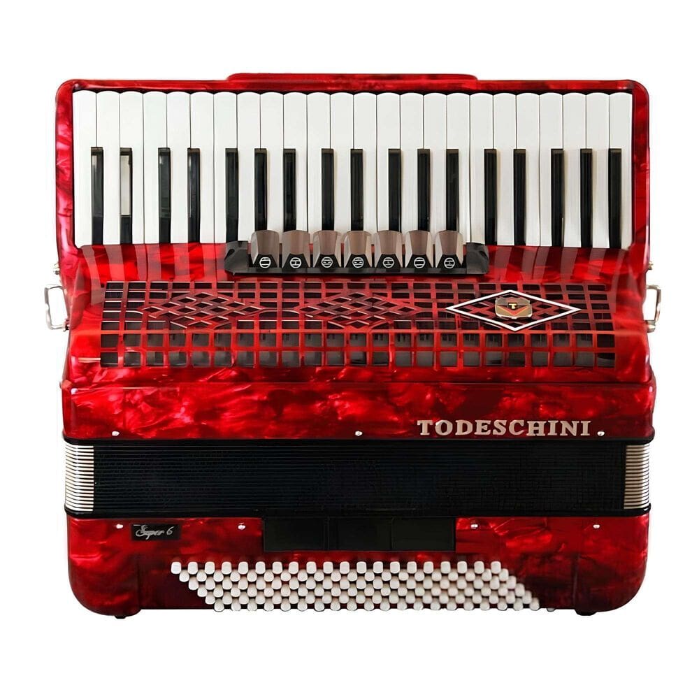 Acordeon 120 Baixos Todeschini Vermelho 41 Teclas com Bag - YW827