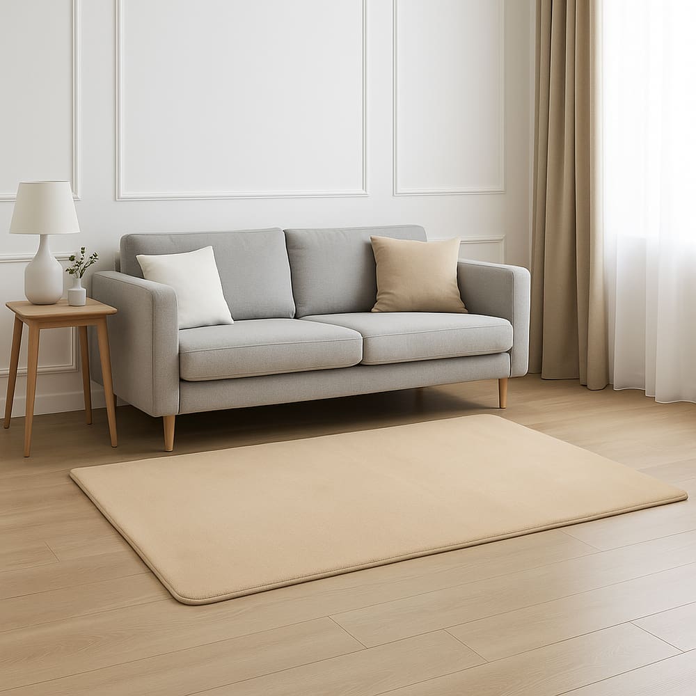 Tapete Pelo Baixo Antiderrapante Carino 140x200cm - Edantex - 02 Bege Claro