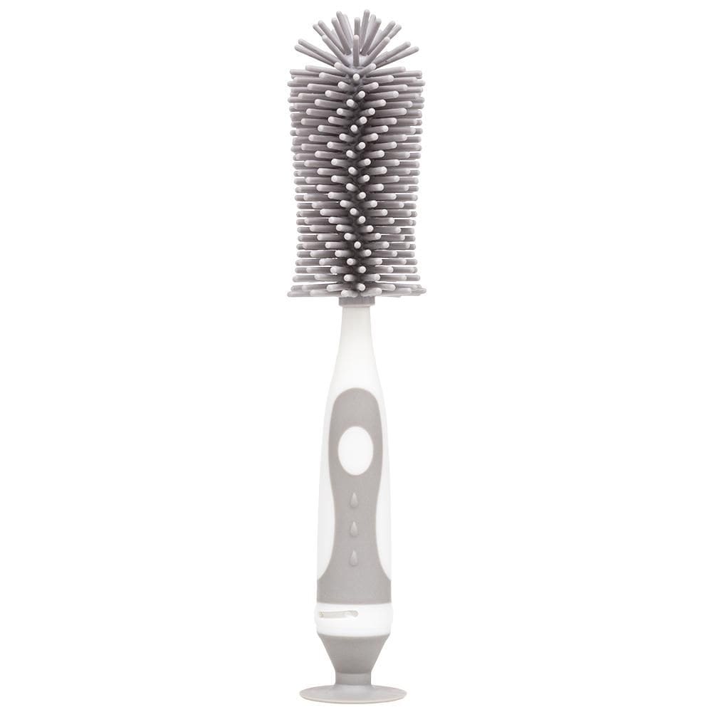 Escova Buba Para Mamadeira e Chupeta Em Silicone Cinza