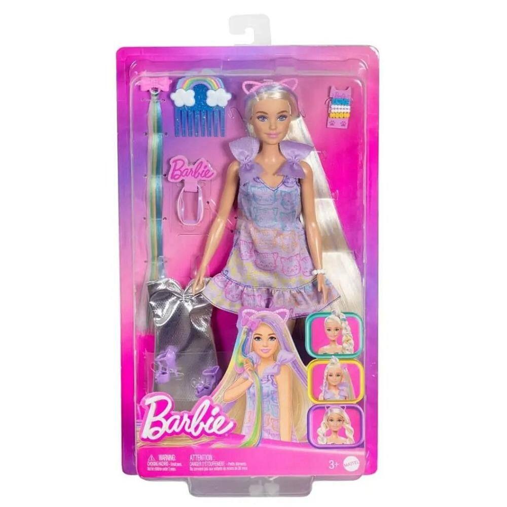 Boneca Barbie Loira Mattel Fashion Penteado Colorida