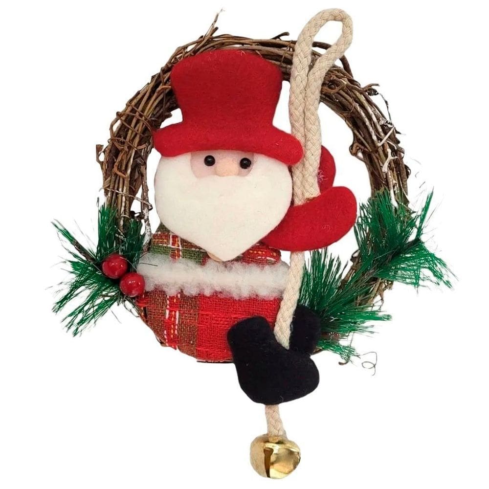 Guirlanda Natalina Enfeite De Porta Papai Noel 21cm