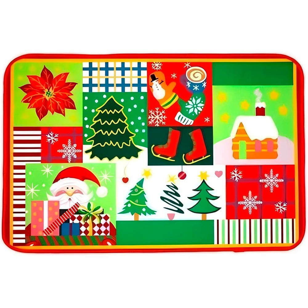 Tapete Capacho De Porta Enfeite Natalino Decoração 39x59cm